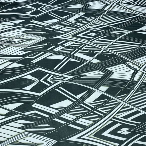 Musseline Estampado Abstract Lines • Luema Tecidos