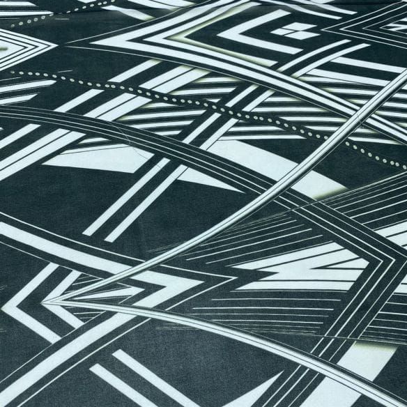 Musseline Estampado Abstract Lines • Luema Tecidos