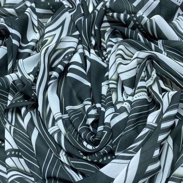 Musseline Estampado Abstract Lines • Luema Tecidos