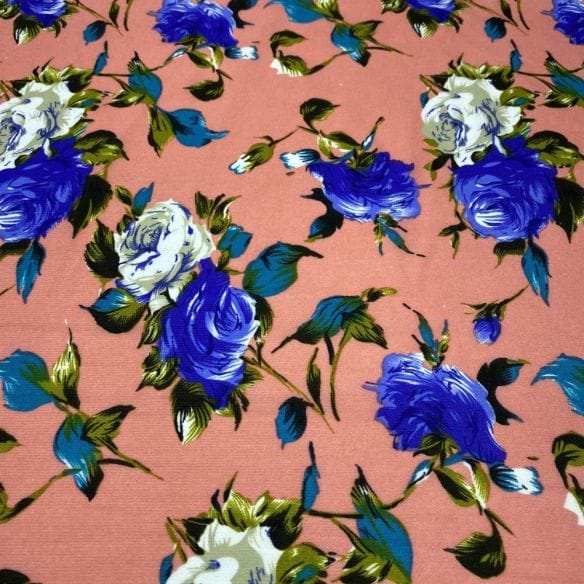 Musseline Estampado Floral Azul • Luema Tecidos