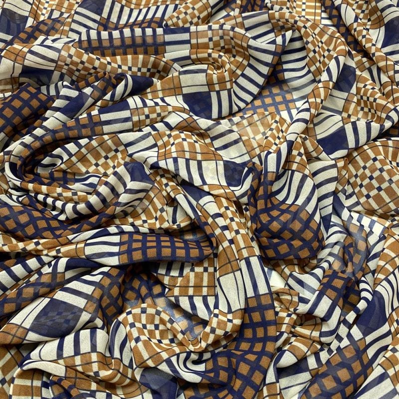 Musseline Estampado Abstract Square • Luema Tecidos