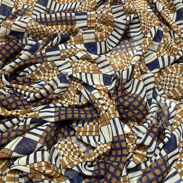 Musseline Estampado Abstract Square • Luema Tecidos