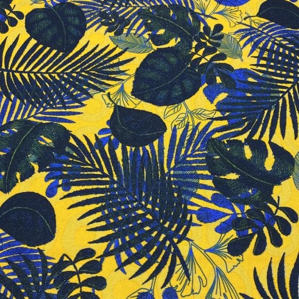 Linho Misto Floral Amarelo • Luema Tecidos