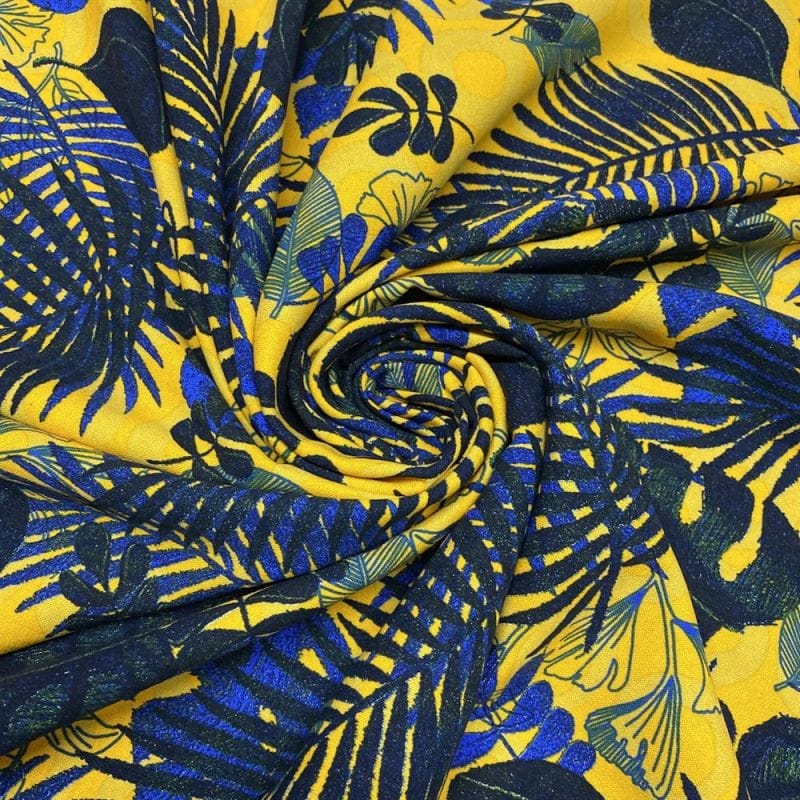 Linho Misto Floral Amarelo • Luema Tecidos