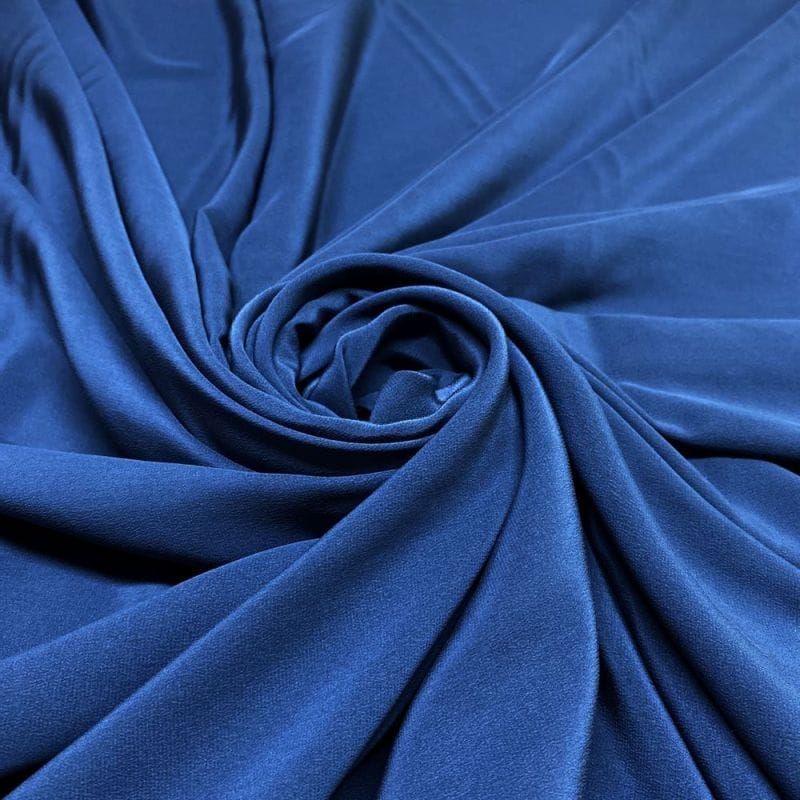Tecido Crepe de Chine Seda Pura Azul Petróleo • Luema Tecidos