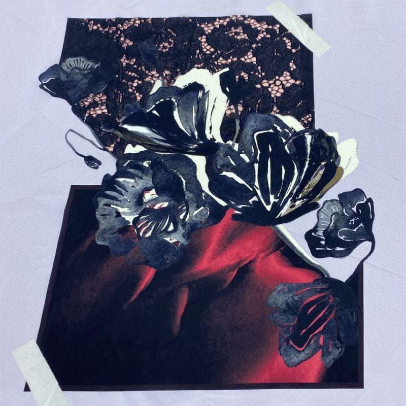 Tecido Crepe de Chine Seda Pura Panô Lavanda • Luema Tecidos