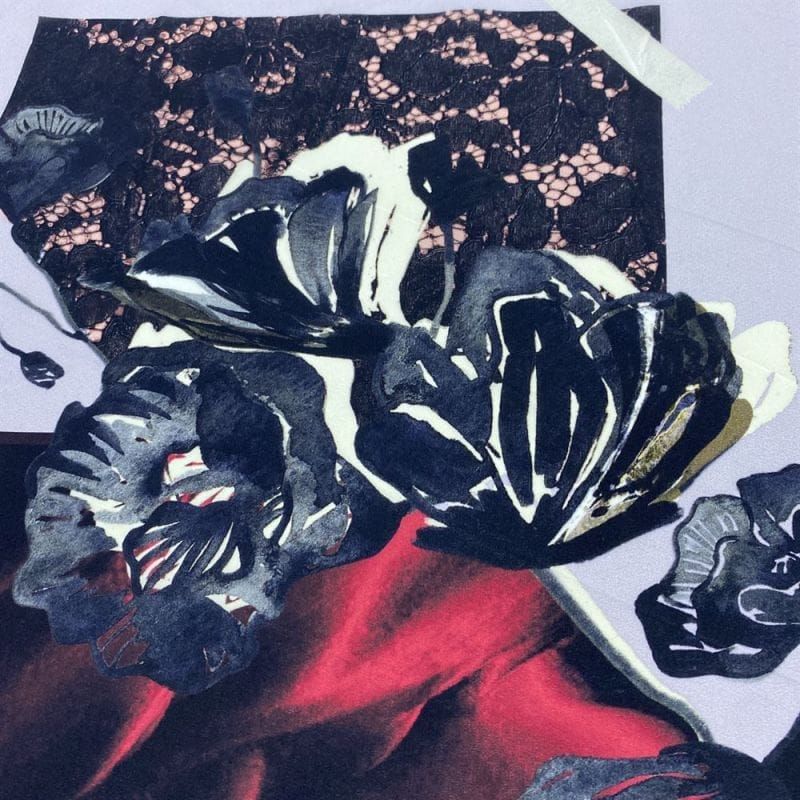 Tecido Crepe de Chine Seda Pura Panô Lavanda • Luema Tecidos