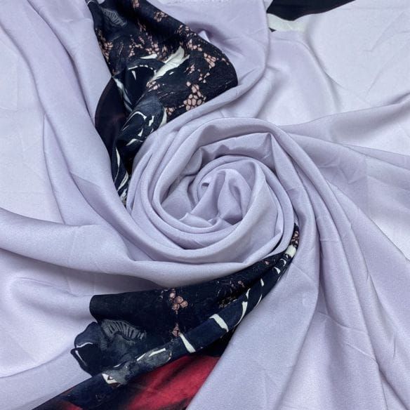 Tecido Crepe de Chine Seda Pura Panô Lavanda • Luema Tecidos