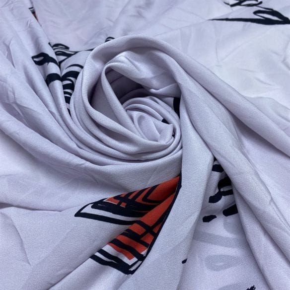 Tecido Crepe de Chine Seda Pura Estampado Corações • Luema Tecidos