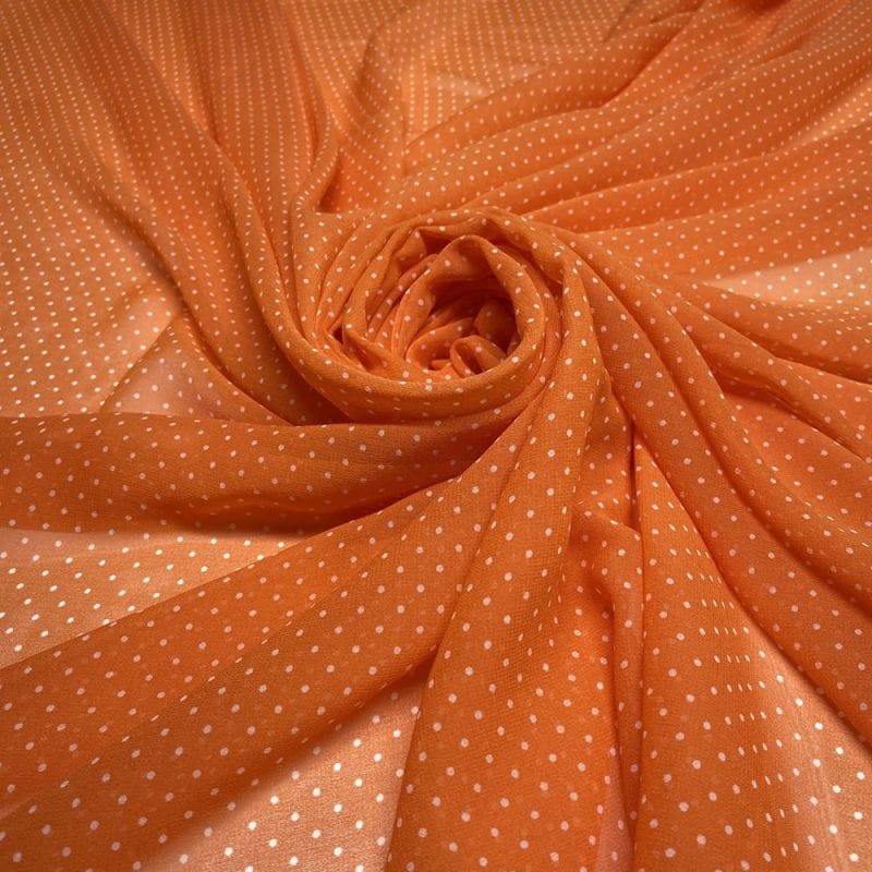 Musseline de Seda Pura Poá Laranja • Luema Tecidos Musseline de Seda Pura Poá Laranja • Luema Tecidos