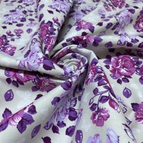 Sarja Estampada Floral Roxo • Luema Tecidos 2