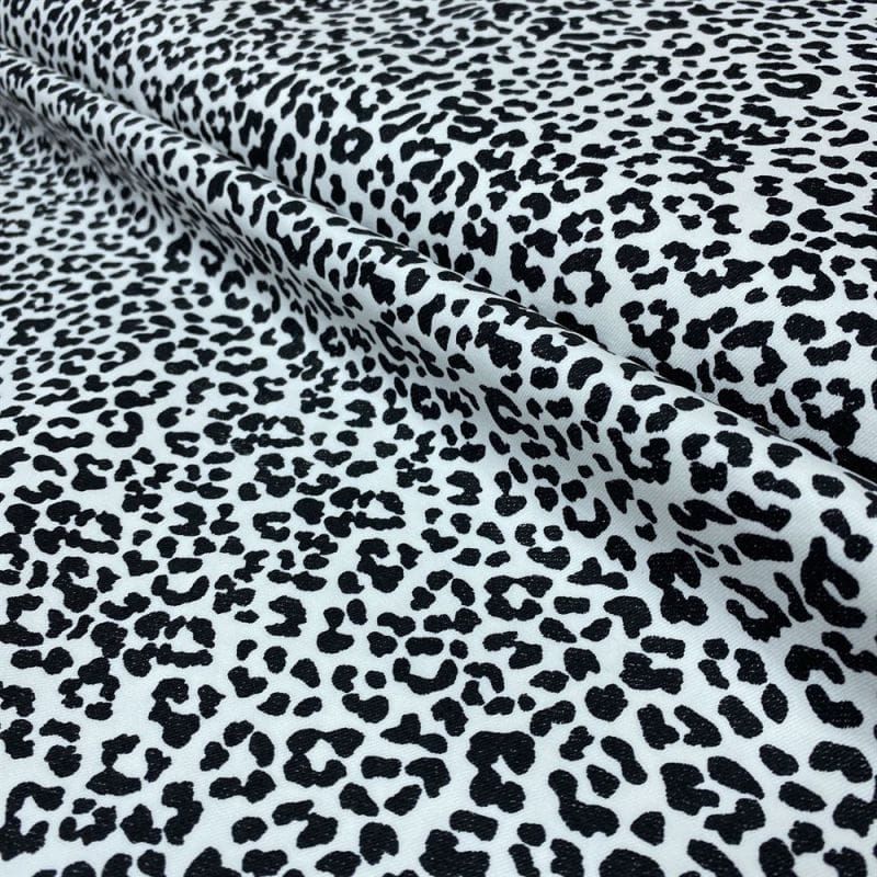 Sarja Estampada Oncinha P&B • Luema Tecidos