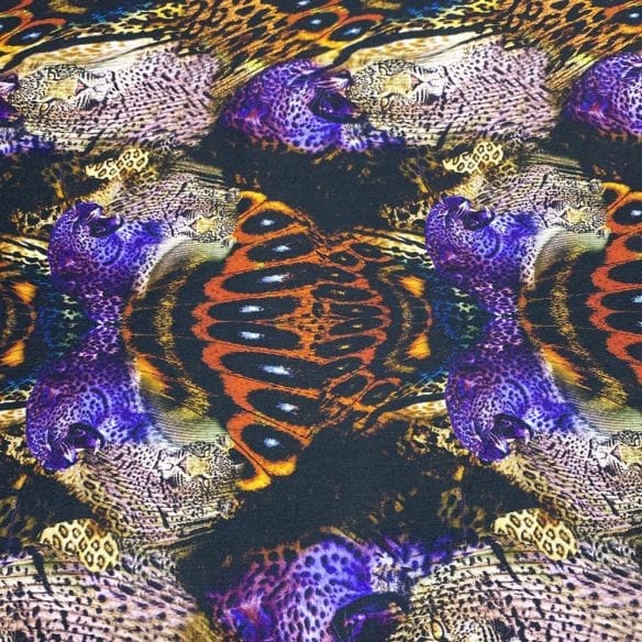 Sarja Estampada Onça Roxo • Luema Tecidos