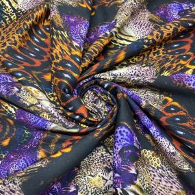 Sarja Estampada Onça Roxo Sarja Estampada Onça Roxo • Luema Tecidos