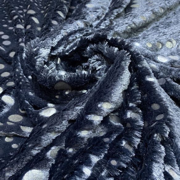 Pele Artificial Preto e Poá • Luema Tecidos