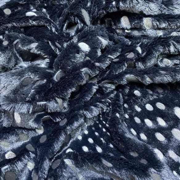 Pele Artificial Preto e Poá • Luema Tecidos