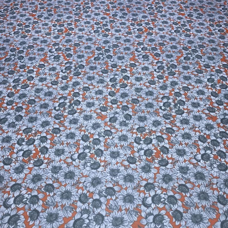 Musseline Estampado Floral Sombai Laranja • Luema Tecidos