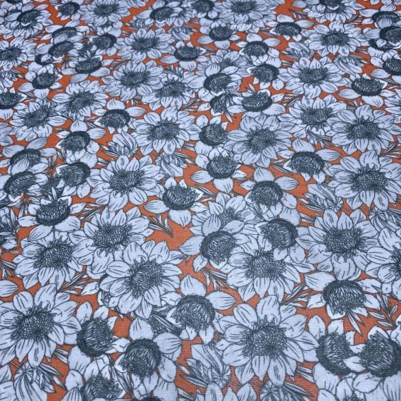 Musseline Estampado Floral Sombai Laranja • Luema Tecidos