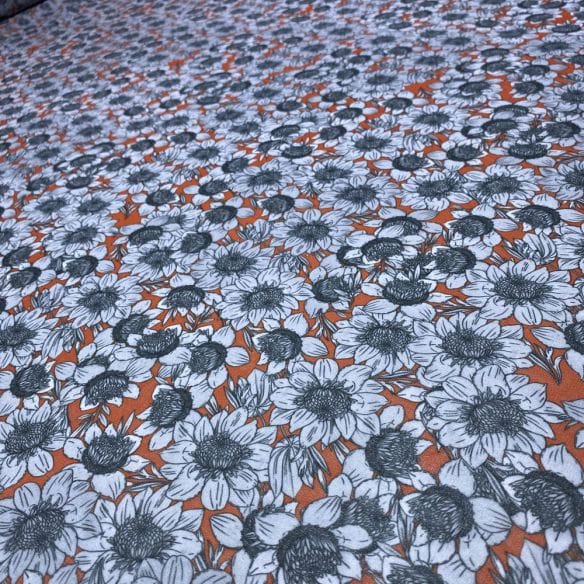 Musseline Estampado Floral Sombai Laranja • Luema Tecidos