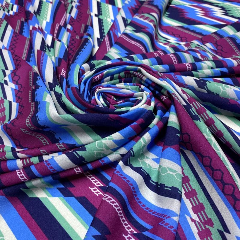 Crepe de Chine Listrado Belize • Luema Tecidos