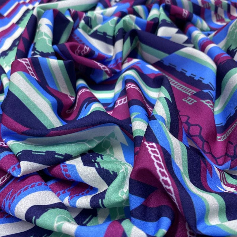 Crepe de Chine Listrado Belize • Luema Tecidos