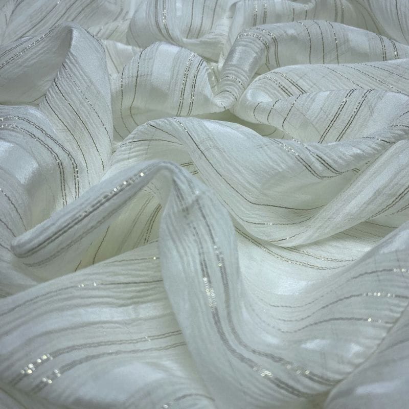Musseline de Seda Pura Off White Lurex • Luema Tecidos Musseline de Seda Pura Off White Lurex • Luema Tecidos