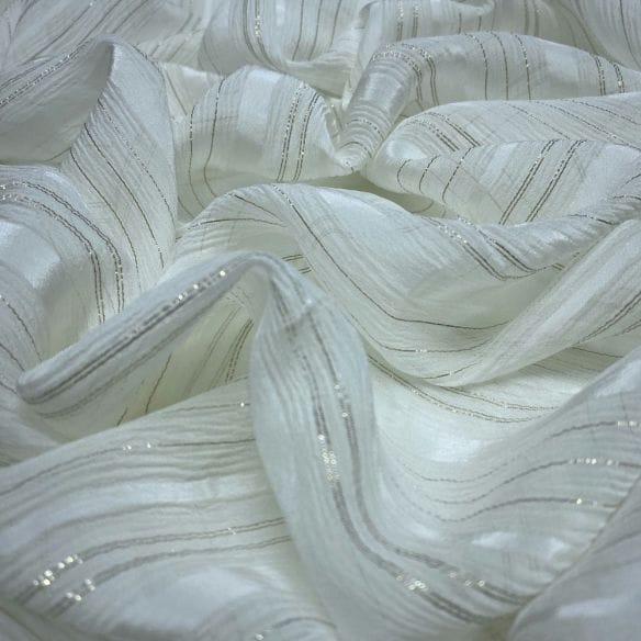 Musseline de Seda Pura Off White Lurex • Luema Tecidos Musseline de Seda Pura Off White Lurex • Luema Tecidos