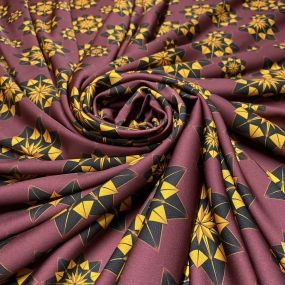 Crepe de Chine Fractal Vinho Crepe de Chine Fractal Vinho • Luema Tecidos 2