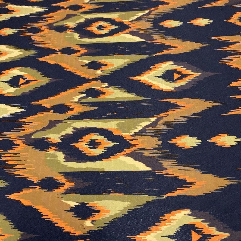 Crepe de Chine Estampado Preto e Marrom • Luema Tecidos