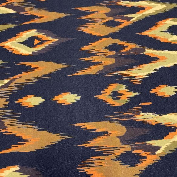 Crepe de Chine Estampado Preto e Marrom • Luema Tecidos