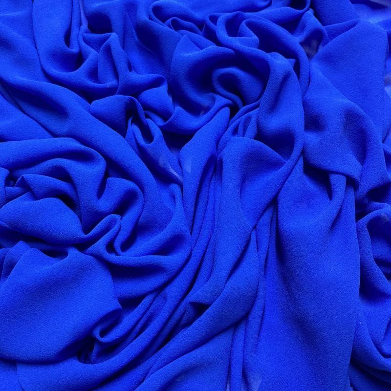 Musseline de Seda Pura Azul Royal • Luema Tecidos