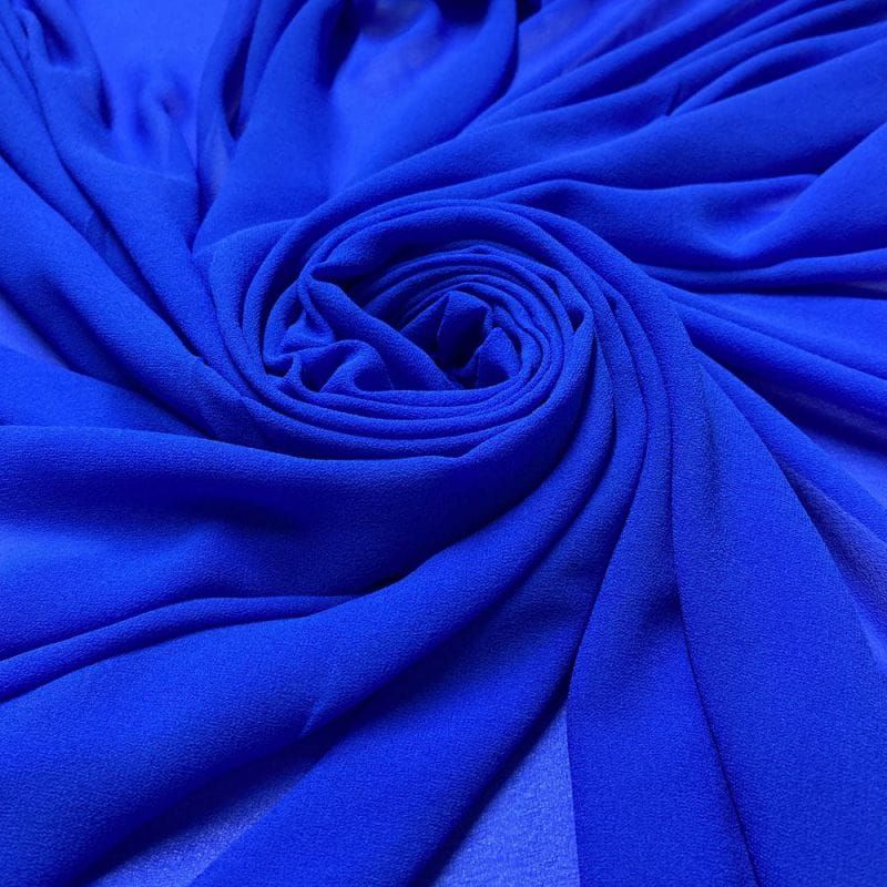 Musseline de Seda Pura Azul Royal • Luema Tecidos