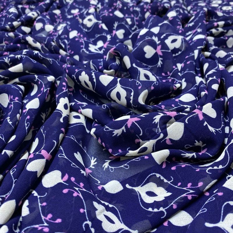 Musseline Estampado ANML Azul • Luema Tecidos