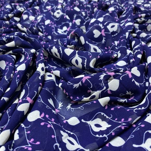 Musseline Estampado ANML Azul • Luema Tecidos