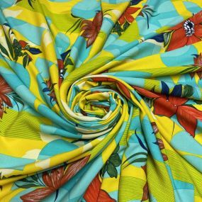 Viscose Geométrico Floral Amarelo Viscose Geométrico Floral Amarelo • Luema Tecidos