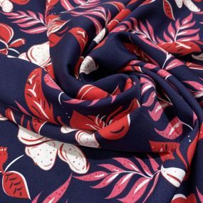 Crepe Viscose Estampada Azul Marinho Crepe Viscose Estampada Azul Marinho • Luema Tecidos 2