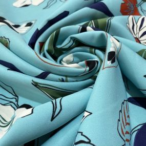 Crepe Viscose Estampada Azul Céu Crepe Viscose Estampada Azul Céu • Luema Tecidos 2