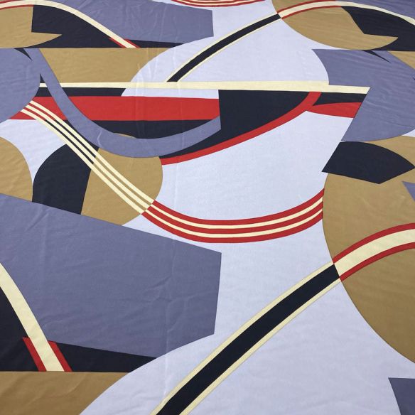 Tecido Crepe de Chine Seda Pura Geométrico • Luema Tecidos Tecido Crepe de Chine Seda Pura Geométrico • Luema Tecidos