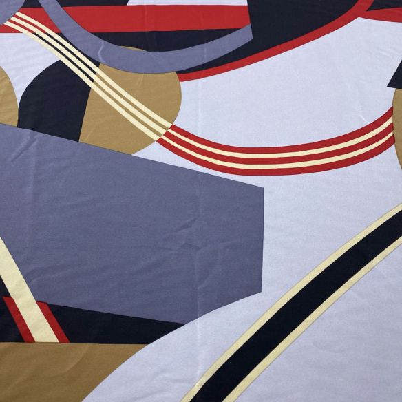 Tecido Crepe de Chine Seda Pura Geométrico • Luema Tecidos Tecido Crepe de Chine Seda Pura Geométrico • Luema Tecidos
