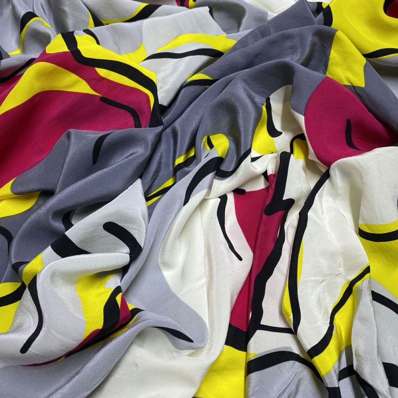 Tecido Crepe de Chine Seda Pura Red Colors • Luema Tecidos Tecido Crepe de Chine Seda Pura Red Colors • Luema Tecidos