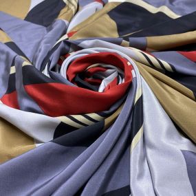 Tecido Crepe de Chine Seda Pura Geométrico Tecido Crepe de Chine Seda Pura Geométrico • Luema Tecidos 2