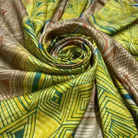Tecido Crepe de Chine Seda Pura Geométrico Colors Tecido Crepe de Chine Seda Pura Geométrico Colors • Luema Tecidos 2