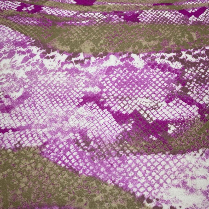 Tecido Musseline de Seda Pink Snake • Luema Tecidos