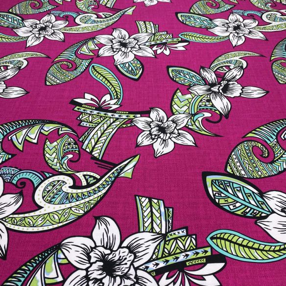 Tecido Viscolinho Estampado Floral Pink • Luema Tecidos Tecido Viscolinho Estampado Floral Pink • Luema Tecidos