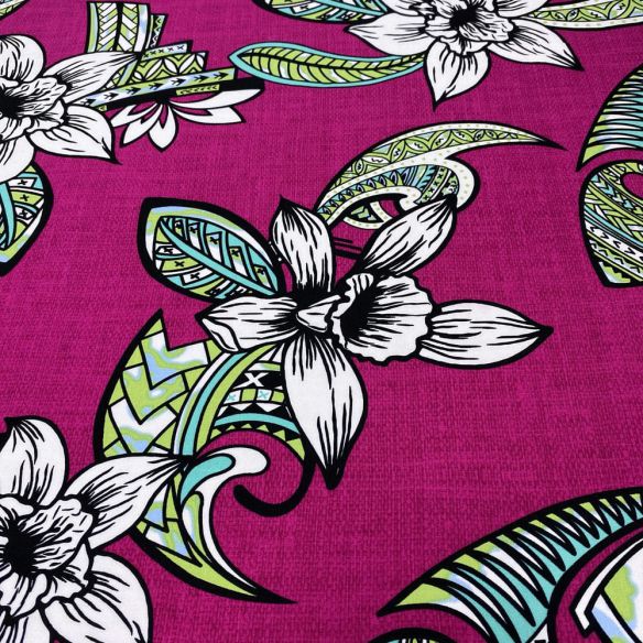 Tecido Viscolinho Estampado Floral Pink • Luema Tecidos Tecido Viscolinho Estampado Floral Pink • Luema Tecidos