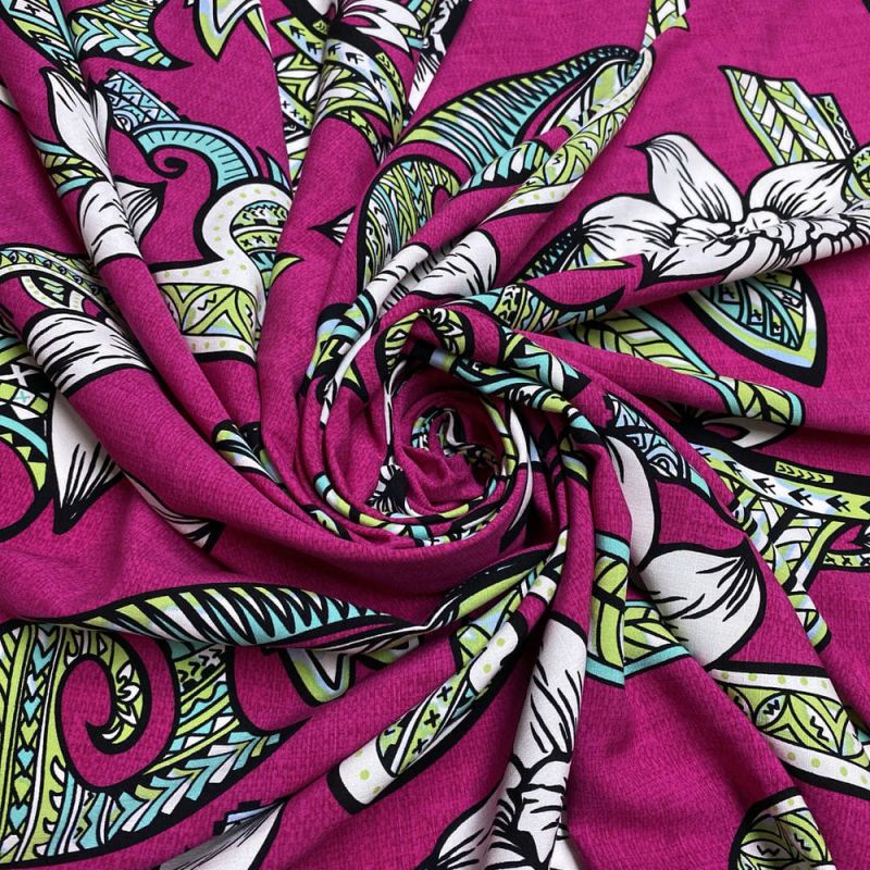 Tecido Viscolinho Estampado Floral Pink • Luema Tecidos