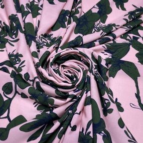 Tecido Viscose Estampada Floral Verde Musgo Tecido Viscose Estampada Floral Verde Musgo • Luema Tecidos