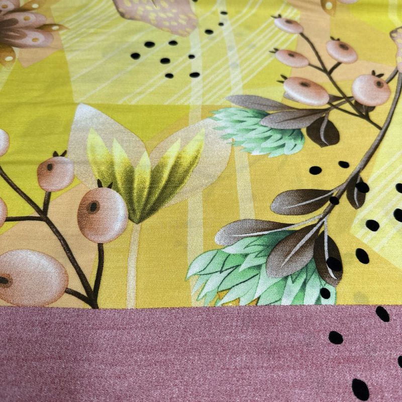 Tecido Viscolinho Estampado Barrado Amarelo • Luema Tecidos