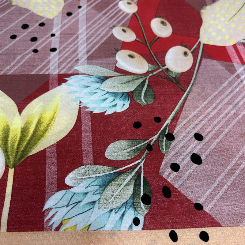 Tecido Viscolinho Estampado Barrado Vermelho • Luema Tecidos