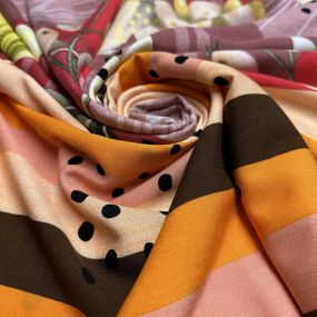 Tecido Viscolinho Barrado Vermelho • Luema Tecidos 2